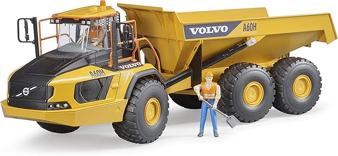 Bruder Volvo A60H Hauler for Construction Pretend Play Indoors, Outdoors, in Sand and Snow, 02455