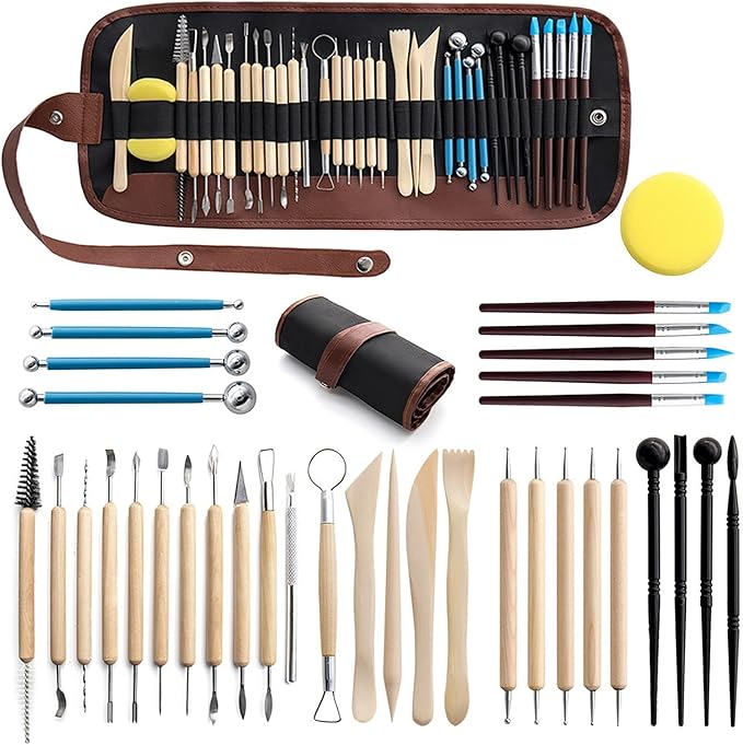 LINPHCEY 36Pcs Clay Sculpting Tools Set Perfect for Polymer Air Dry Modeling Clay Beginners & Professionals Ideal for DIY Pottery & Ceramics Tools for Clay Sculpey Sculpting & Crafting