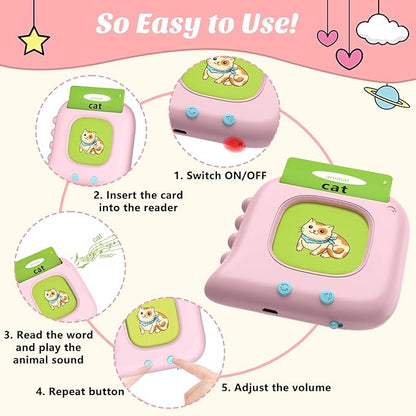 Bilingual Spanish & English Talking Flash Cards for Toddlers 1 2 3 4 5 6, Audible Toys Learning Spanish for Kids,Pocket Speech Therapy Toys Educational Learning Gift with 224 Sight Word