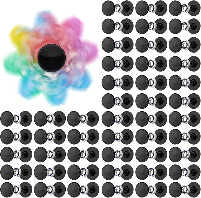 NiArt Fidget Spinner Toy DIY Bearing with Caps Set 48-Pack, MR137 0.5" Single-Sealed Chrome Steel Bearing Balls Replacement High Speed 13mmx7mmx4mm Epoxy Resin Casting Craft Skateboard Stress Reliever