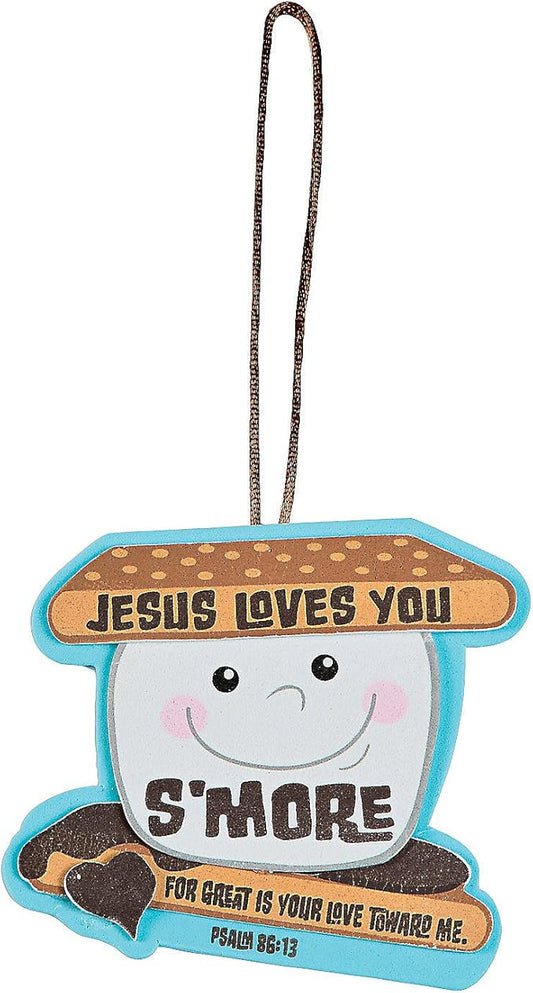 Fun Express Jesus Loves You S'More Ornament Craft Kit - VBS Vacation Bible School Supplies/Decor - 12 - Crafts for Kids and Fun Home Activities