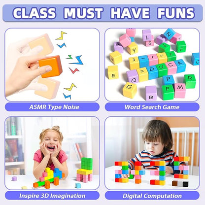 Apluses Magnetic Blocks, Magnet Building Toys for Toddlers, Preschool Sensory Autism STEM Toys for 3+ Year Old Boys & Girls, Magnetic Cubes as for Kids Ages 3-5 4-8