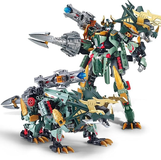Dinosaurs Sets Mech Transform Triceratops 2-in-1 Building Blocks, Robot Transforming Toys Action Figures Building Kits Model, Birthday for Boys, Adult Age 8-12 (Triceratops)