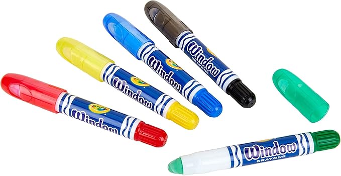 Crayola Washable Window Crayons, Glass and Window Art Supplies, Assorted Colors, 5 Count, Gift for Boys & Girls
