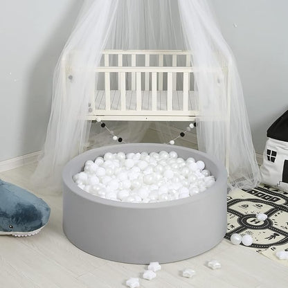 GOGOSO White Ball Pit Balls with Star Balls - Crushproof Plastic Balls for Babies Toddlers Kids Children for 1 2 3 4 5 Years Old,Friendship Bracelet,2.15inches 100pcs