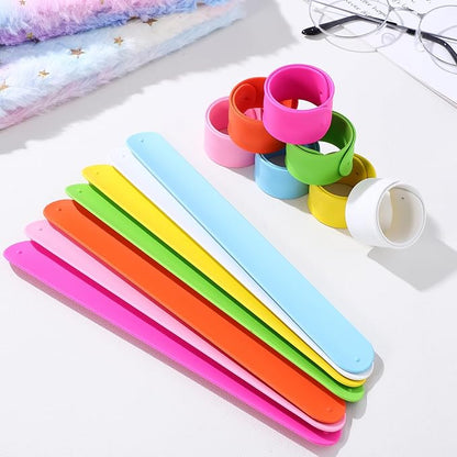 ibasenice 36pcs Rainbow Silicone Slap Bracelets, Soft and Safe Blank Silicone Slap Bracelet for Adults and Teens