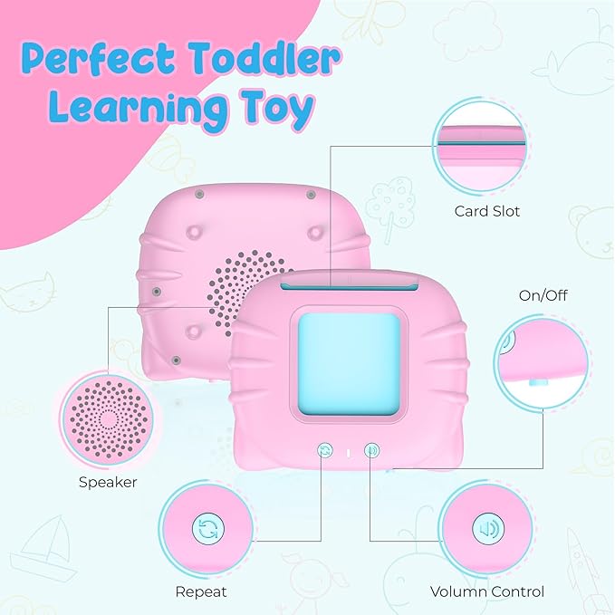 QuTZ ABC Flash Cards for Toddlers 2-4, Autism Toys, Speech Therapy Educational Cards with 272 Words for Boys and Girls