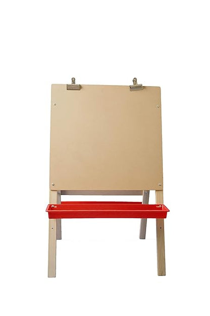 Flipside Products 40" x 24" Child Dry Erase Preschool Easel w/ Clips For Hanging Pictures, Small Kid Classroom Easel, Wood Kid Easel