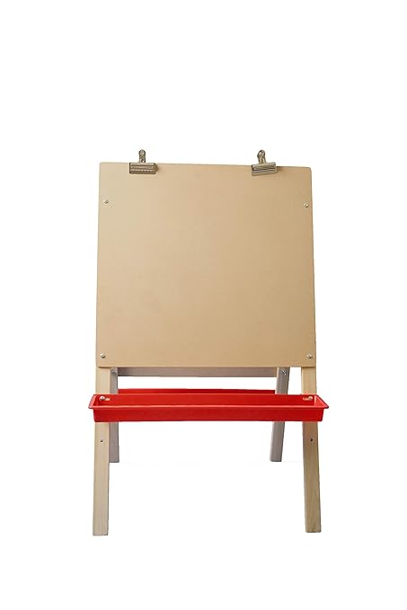 Flipside Products 40" x 24" Child Dry Erase Preschool Easel w/ Clips For Hanging Pictures, Small Kid Classroom Easel, Wood Kid Easel