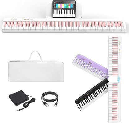 AiJoy 88 Key Split Keyboard Piano with Velocity Sensitive Keys– Magnetic Detachable, Portable & Ultralight, Full-size Travel Piano, USB-MIDI, Carry Case, Birthday Gift for Beginner (ASP-10M)