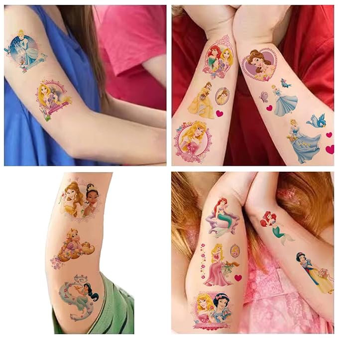 40 Sheets Disney Princess Temporary Tattoos for Kids,Birthday Party Favors, Cartoon Princess Decoration Sticker Gifts for Girl Boys Home Activity Class Prizes Carnival Christmas Rewards