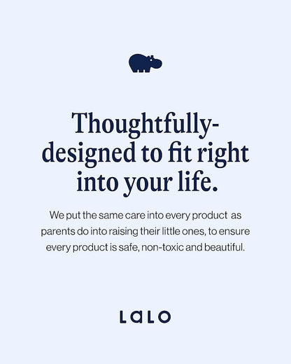 Lalo First Bites Silicone Baby Feeding Set - Baby Led Weaning Supplies - Non-Toxic Silicone - Includes 2 Bibs, 2 Spoons, Training Cup, Suction Plate and Bowl - 6 Pieces - Blueberry