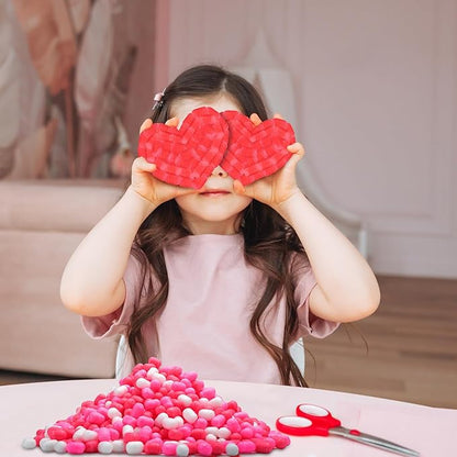 Junkin 1000 Pcs Magic Noodles Foam Crafts Puffs Corn Super Crafts Arts Kit Bulk Building Blocks Model Toys Valentines Kid Gifts for Kindergarten School Stimulates Creativity Supplies(Elegant Color)