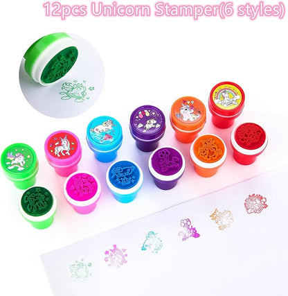 Unicorn Party Favors Supplies for Kids Birthday Gift Bags Including Slap Bracelets Mask Rings Keychains Stamps Tattoos Stickers (Unicorn A, Count, 1)