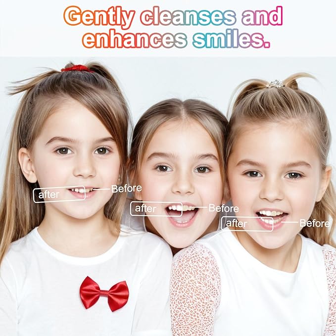 Kids Toothbrush - Soft Bristles with Suction Cup for Easy Storage, Toddler Toothbrush Children Sized Brush Head, Girl & Boy Set, Pack of 4