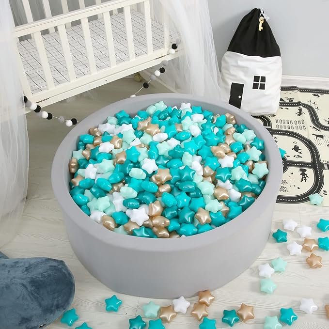 GOGOSO Star Ball Pit Balls for Toddlers -100pcs Star Ball Phthalate Free BPA Free Non-Toxic Crush Proof Play Balls Play Tent Playpen Pool Playhouse Party Decoration