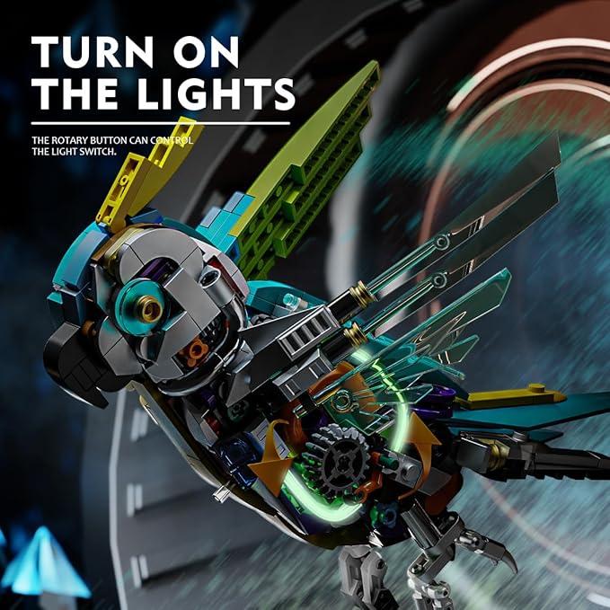 DAHONPA Parrot Building Blocks Set 688 Pieces, Half-Body Mecha Bird Animal Series Build Blocks Toy, Gift for Kid and Adult