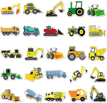 86 Pcs Construction Party Favors 36PCS Construction vehicles Slap Bracelets Wristband 50PCS Construction Vinyl Stickers for Kids Boys Construction Theme Birthday Party Goodie Bag Fillers