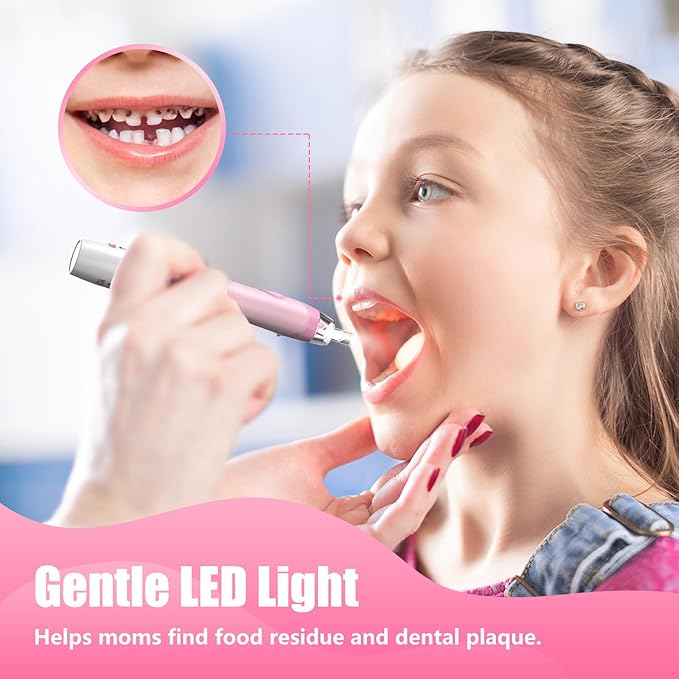 Kids Electric Toothbrush Toddler Toothbrush Age 2-4-8-12 Girls Electric Toothbrush with Timer Rainbow LED Light Up Vibrating Toothbrush Battery Operated Childrens Sonic Tooth Brush (Pink Giraffe)