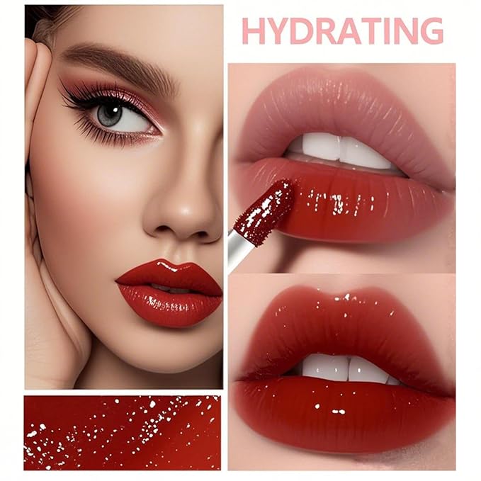 Eakroo 6 Colors Lip Tint Stain Mini Liquid Lipstick, Korean Lip Gloss for Women, Liquid Blush, Lip Plumper Gloss, Lip Makeup, Non-Stick Cup, Lightweight, High Pigment, Long-Lasting, Vivid Color