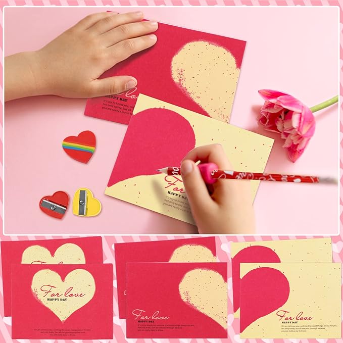 782Pcs Valentine's Day Party Favors Supplies, Heart Glasses Bracelets Stickers Stamper Sticky Hands Tattoo Cards Bulk for Gift Exchange, Photo Props Kids Birthday School Classroom Rewards Prizes