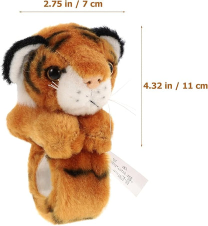 LOGOFUN 6Pcs Plush Animal Slap Bracelets Jungle Theme Slap Bands Birthday Party Favors for Kids