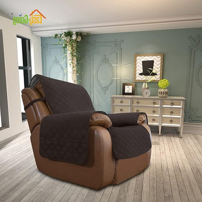 Easy-Going Sofa Slipcover Waterproof Oversized Recliner Chair Cover Non-Slip Fabric Couch Cover for Living Room Washable Furniture Protector for Pets Kids Children (Oversized Recliner, Chocolate)
