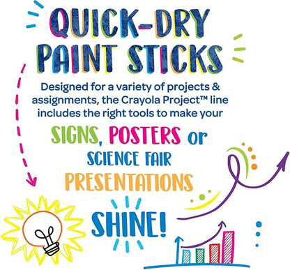 Crayola Quick Dry Paint Sticks, Amazon Exclusive Colors, Paint Set for Kids, 12 Count