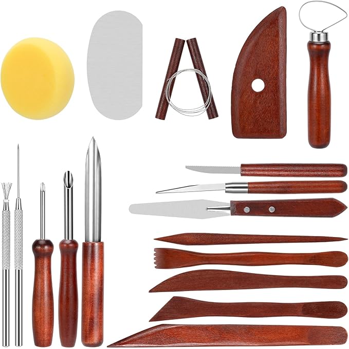 Blisstime 42pcs Pottery Tools, Clay Tools, Sculpting Tools, Pottery Kit, Air Dry Clay Tools, Pottery Clay Kit for Pottery Wheel, DIY Arts and Crafts