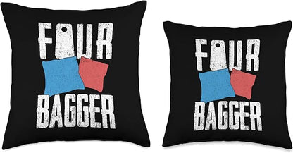 Cornhole Gifts for Men, Women & Kids Funny Bean Bags Cornhole Player Throw Pillow, 18x18, Multicolor