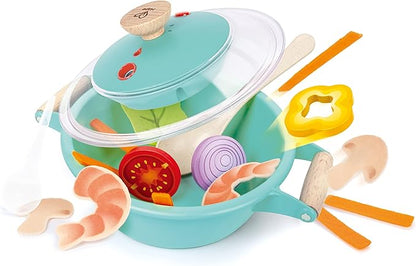 Hape Little Chef Cooking & Steam Playset | Toy Kitchen with Play Food and Accessories, for Children Ages 3+ Years