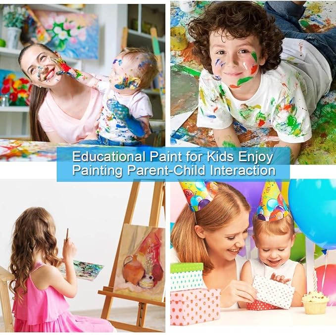 Elftoyer Paint by Numbers for Kids & Adults & Beginner, DIY Canvas Painting Gift Kits for Home Decoration - Colorful Elephants 16 x 20 inch (Without Framed)