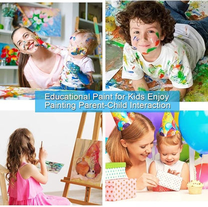 Elftoyer Paint by Numbers for Kids & Adults & Beginner, DIY Canvas Painting Gift Kits for Home Decoration - Colorful Dinosaurs 12 x 16 inch (Wooden Frame)