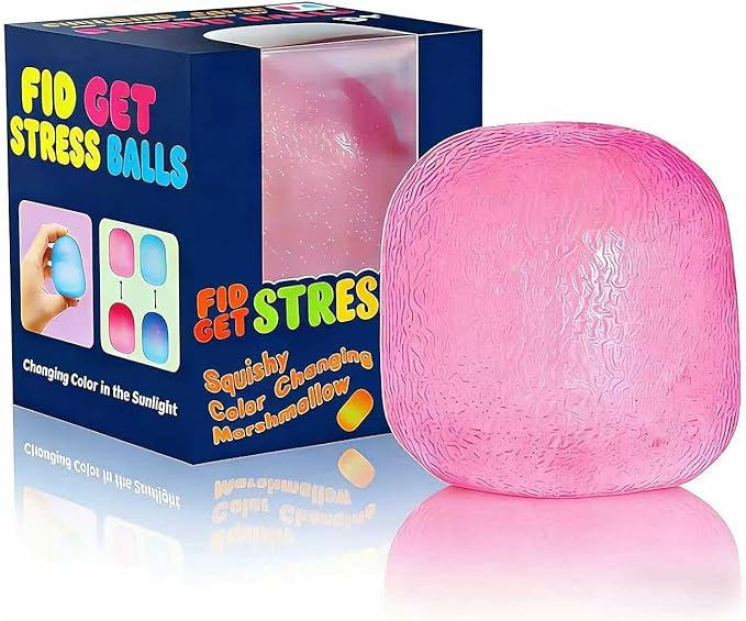 Fidget Toys Stress Balls for Kids & Adults - Changes Color in The Sun - Malt Sugar Squishy Fidget Toys - Slow Rise Gel Ball - Stretchy Squeeze Stress Relief Balls for Anxiety
