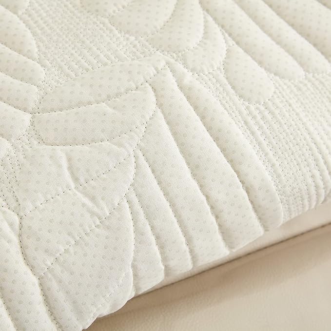 vctops Palm Leaves Velvet Plush Quilted Recliner Chair Cover Anti-Slip Super Soft Furniture Protector with Elastic Straps for Kids, Dogs, Pets, Green