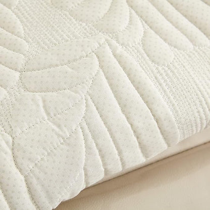 vctops Palm Leaves Velvet Plush Quilted Recliner Chair Cover Anti-Slip Super Soft Furniture Protector with Elastic Straps for Kids, Dogs, Pets, Green