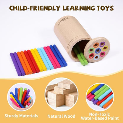 YHHYTOY Montessori Toys for 1+ Year Old, Toddler 18 Month Old Toy Color Sorting Preschool Learning Activities, Fine Motor Skills Sensory Toys for Toddlers 1-3, 1 2 3 Year Old Girl Boy Baby Gifts