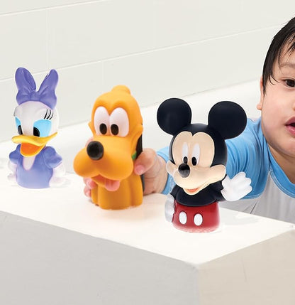 Mickey & Friends 6 Piece Bath Squirter Bucket Set. Bath Toys for Baby and Toddlers, Includes Organizer Bucket with Drainage to Store Your Bath time Water Toys.