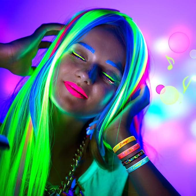 36 Packs Glow in The Dark Bracelets Neon Party Favors Wristband Silicone Glow Bracelets for Party Favors Glow in The Dark Party Supplies Carnival Wedding New Years Party Favors