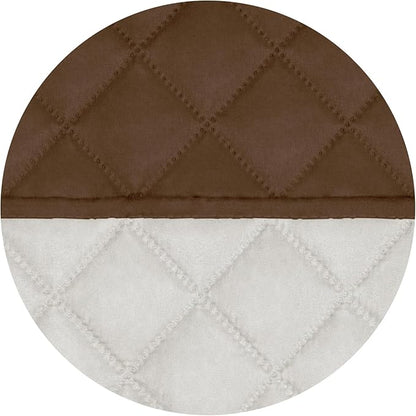 PureFit Reversible Quilted Sofa Cover, Water Resistant Furniture Protector, Washable Couch Cover with Non Slip and Elastic Straps for Kids, Dogs, Pets (Oversized Recliner, Coffee/Ivory)