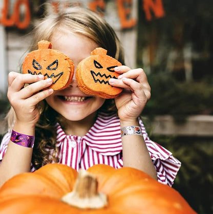 VEYLIN 48 Pieces Halloween Slap Bracelets for Kids, 12 Styles Snap Bracelets Bulk Halloween Giveways for Kids Slap Bracelets Party Favors