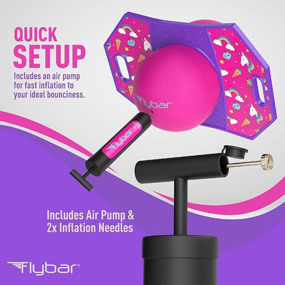 Flybar Pogo Trick Ball for Kids – Balance Bounce Board with Anti-Slip Deck – Pump Included - Indoor & Outdoor Toys for Boys and Girls Fun Way to Reduce Screen Time Supports up to 160 lbs – Ages 6+
