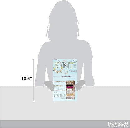 STMT DIY Alphabet Jewelry Set, Design 10 Premium Personalized VSCO Girl Bracelets, Necklaces & Accessories, Bead Kit for Friendship Bracelets, DIY ABC Jewelry, Great for Kids & Teens Ages 8, 9, 10, 11