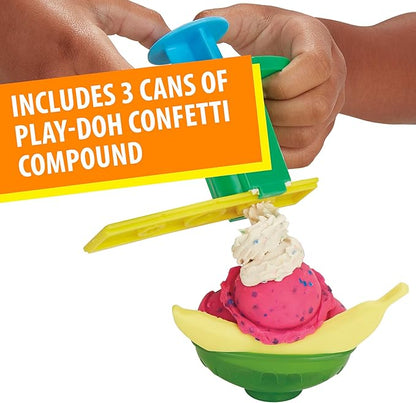 Play-Doh Kitchen Creations Ice Cream Party Set, 22 Tools & 6 Colors, 2-Ounce Cans, Preschool Toys, Easter Gifts for Girls & Boys, Ages +3 (Amazon Exclusive)