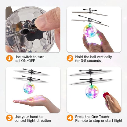 Force1 Orbiter Flying Orb Ball Toy Hand Operated Spinner Drones for Kids - Mini UFO Drone Toys with Remote, Rechargeable LED Indoor Floating Hover Hand Controlled Orb Toys