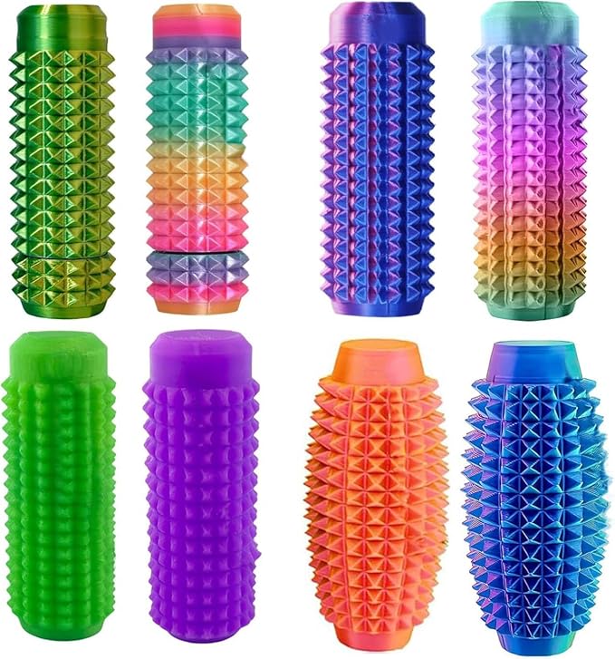 8PC Little Ouchies Fidget Toys Adults, Pain Stim Fidget Anxiety Relief Pain Stim Pocket Sensory Toys for Anxiety and Stress Reduction,Portable Travel Spiky Fidget Keychain