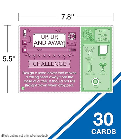 Carson Dellosa Stem Challenges Learning Cards Kit, 30 Science Projects, Stem Kits for Kids Ages 8-12, Science Experiments, Hands-On Activities for Homeschool or Classroom, Grades 2-5