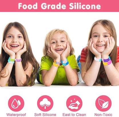 24 PCS Pop Bracelets Fidget Toys Bulk Its Bear Bracelet Kids Party Favors Fidget Toy Pack Fidgets for Classroom Prizes Birthday Goodie Bag Stuffers Sensory Toys for Girls Boys