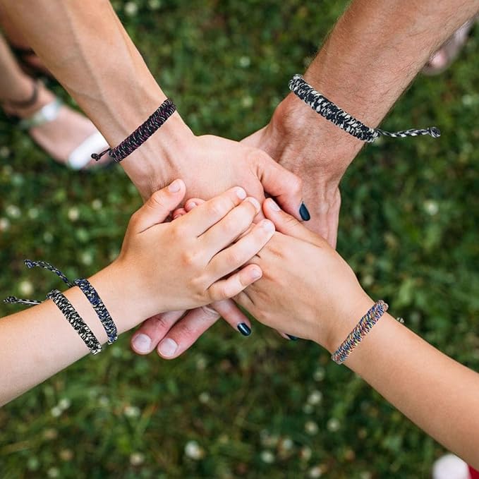 24 pcs Braided Friendship Bracelets for Teen Girls Boys Woven Paracord Bracelets Set Valentines Exchange Gifts Easter Basket Fillers for Teens Teenager Birthday Christmas Party Favors