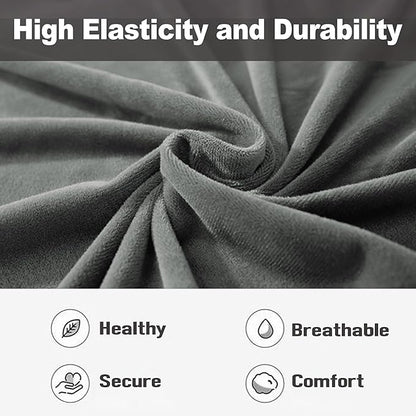 NORTHERN BROTHERS Stretchy Recliner Chair Covers, Velvet Recliner Covers, Lazy Boy Chair Cover (Dark Grey, 1 Seat)